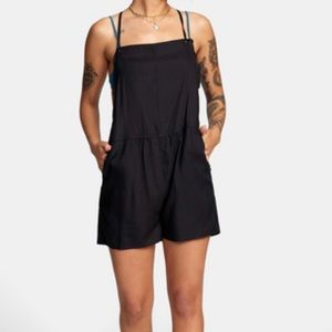 RVCA Laidback Romper, Black Swim Coverup, Size S